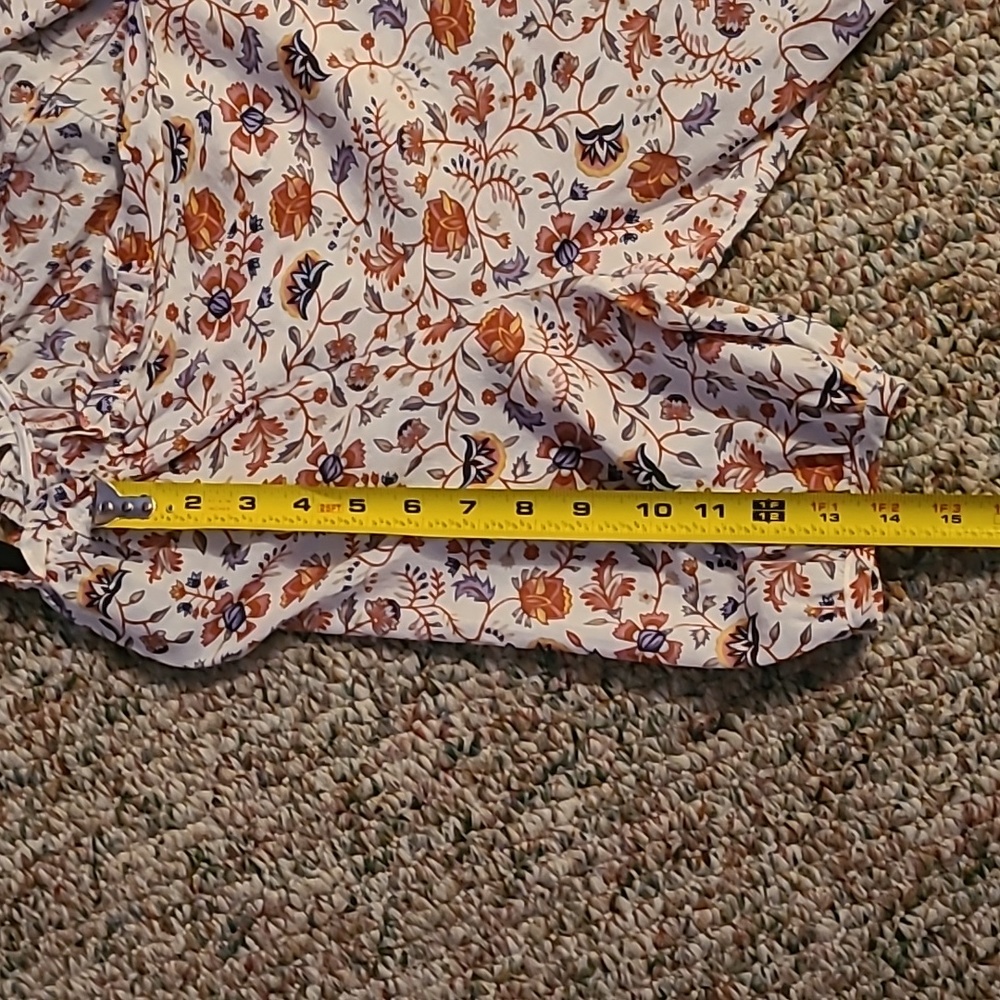 A.N.A. WOMEN'S RED & WHITE FLORAL PLUS SIZE PEASANT TOP SIZE 0X WOMAN - Picture 15 of 16